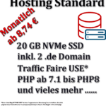 Unser Webhosting Standard bietet eine kostengünstige Lösung für Unternehmen, die eine zuverlässige Online-Präsenz benötigen.