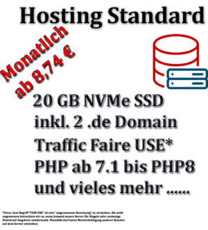 Unser Webhosting Standard bietet eine kostengünstige Lösung für Unternehmen, die eine zuverlässige Online-Präsenz benötigen.