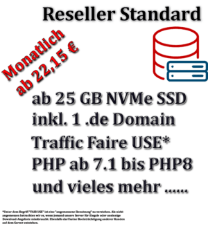Unser Reseller & Agenturen Standard-Hosting Paket eignet sich perfekt für Einsteiger oder Unternehmen mit einem geringen Domain-Bestand.