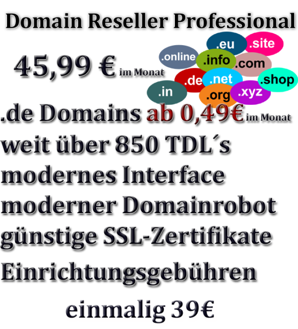 Unsere Reseller-Tarife eignen sich hervorragend für jeden, der eine große Anzahl an Domains managen muss - egal ob Webhosting-Anbieter, digitale Agenturen, IT-Dienstleister oder umfangreiche Domain-Reseller.