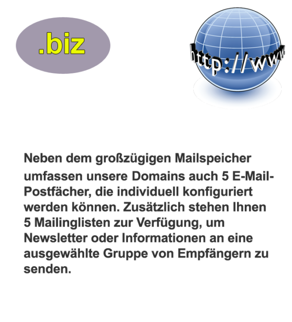 Die .biz Domain bietet Platz für eine Vielzahl von Online-Projekten Die .biz Domain bietet Platz für eine Vielzahl von Online-Projekten