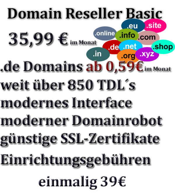Unsere Reseller-Tarife wurden speziell für Webhoster, Agenturen und große Domain-Reseller konzipiert, die eine effiziente, unkomplizierte und kosteneffektive Lösung zur Verwaltung ihrer Domains und derer ihrer Kunden suchen.